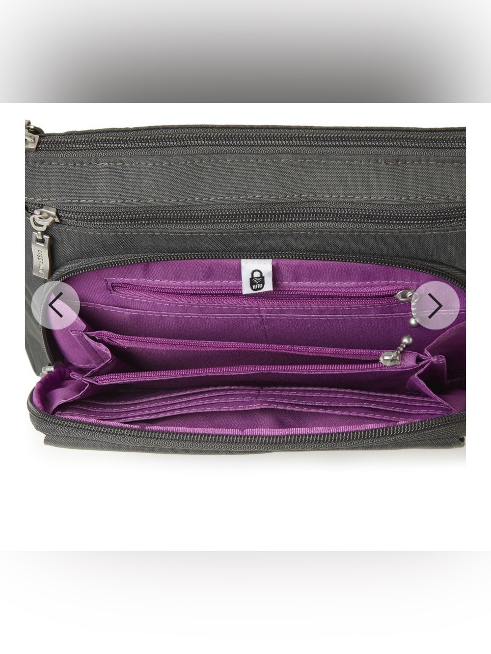 Baggallini Original Everyday C/B. Charcoal/Silver. - Picture 10 of 12